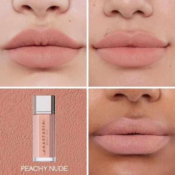 2185 (2) Labial Líquido Lip Velvet Tono Peachy Nude